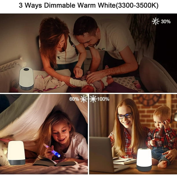 Luz Nocturna De Despertador Táctil con Reloj Despertador De Simulación De  Amanecer, Lámpara De Mesita De Noche Blanca Cálida Regulable De 3 Vías para  Dormitorios De Niños Mesita YONGSHENG 8390606165350