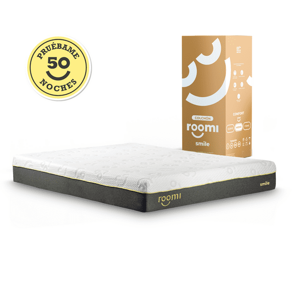 colchón king size en caja roomi smile 20 cm de alto memory foam confort medio