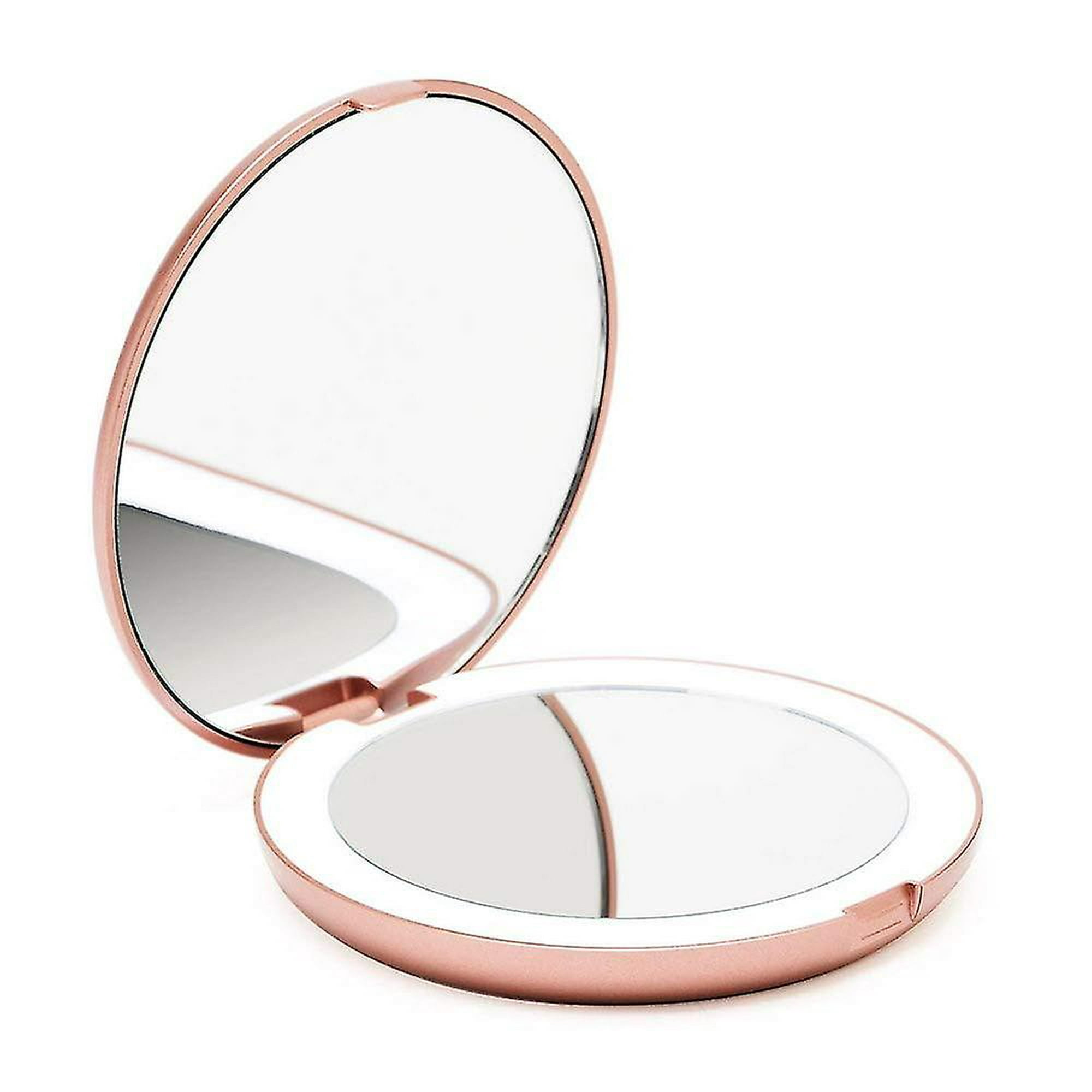 Fancii Espejo de maquillaje con aumento con luz LED con aumento de doble  cara 1x/10x, brillo recargable y ajustable, espejo grande de tocador de  mesa