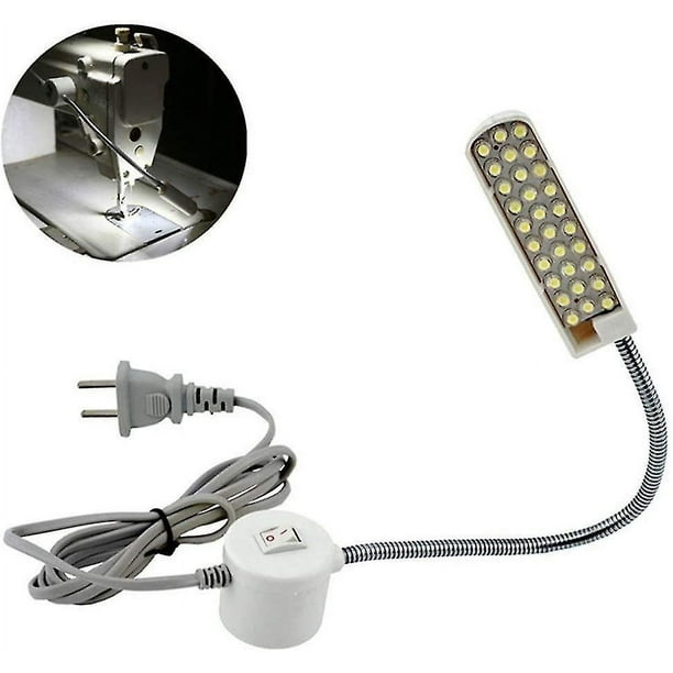 Lámpara de trabajo de cuello de cisne flexible LED para máquina de coser  con base de montaje magnético para banco de trabajo, torno, taladradora