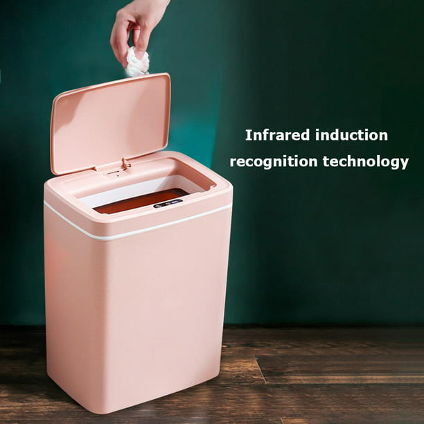 Papelera Cocina Eléctrico Molde de Cocina Cubo de basura con sensor  inteligente Cubo de basura automático Cubo de basura con carga USB (rosa)