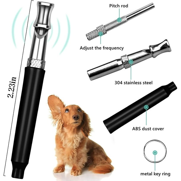 Petute Silbato para perro, silbato de entrenamiento para detener el ataque  de ladridos, herramienta ultrasónica ajustable de alto tono con correa de