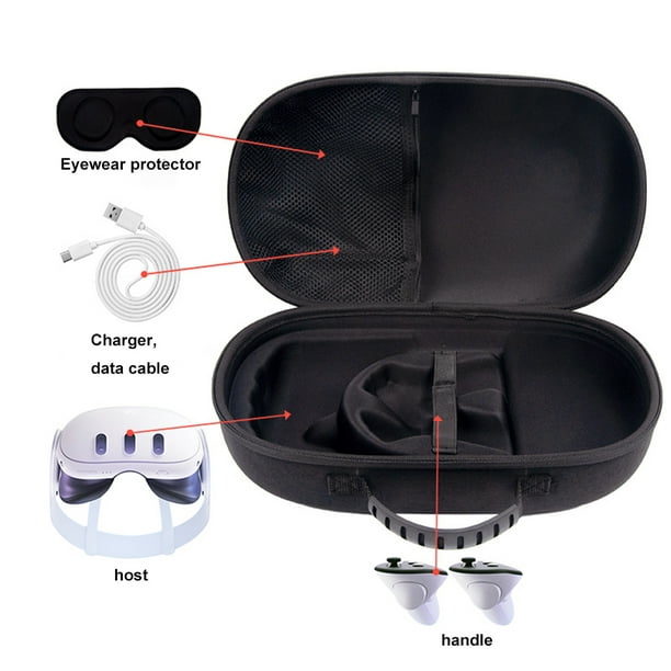 Bolsa de Estuche De Viaje con cubierta de lente portátil para accesorios de  auriculares Meta Quest 3 VR