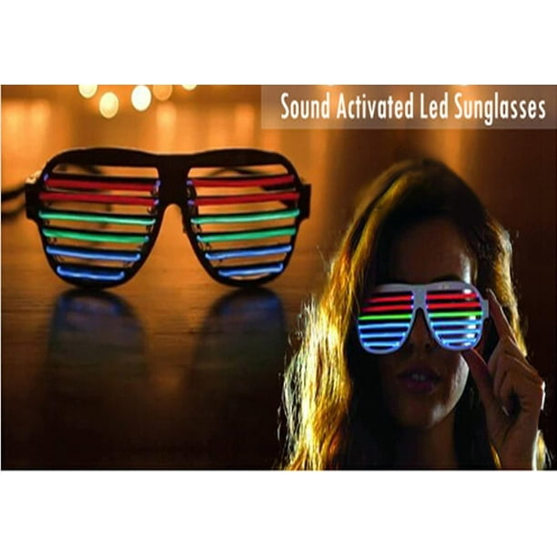 Gafas de sol con obturador con luz LED de Glowseen - Reactivas al