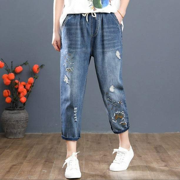 Gibobby Jeans dama cintura alta Pantalones vintage para mujer Moda