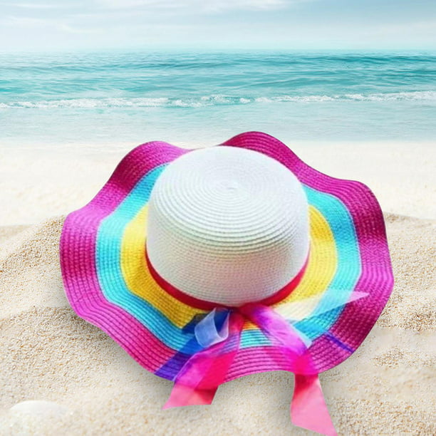 Sombreros de paja Sombrero de protección solar para mujer Gorra ligera con  nudo de lazo Sombreros de verano de moda Sombreros de playa para senderismo