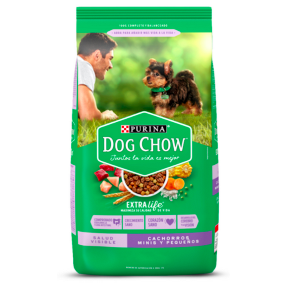 alimento para perro purina dog chow cachorros minis y pequeños 20 kg dog chow alimento seco