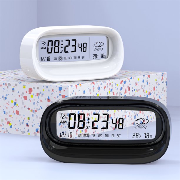  Reloj despertador digital, reloj despertador LCD con pilas  multifuncional para el hogar : Hogar y Cocina