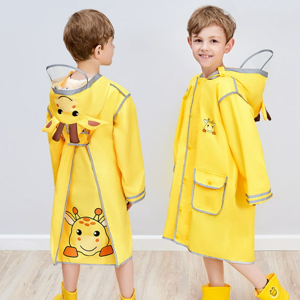 Chubasquero para niños y niñas, poncho de lluvia Waterpoof, chaqueta de  lluvia para niños, ropa impermeable de dibujos animados de 3 a 4 años