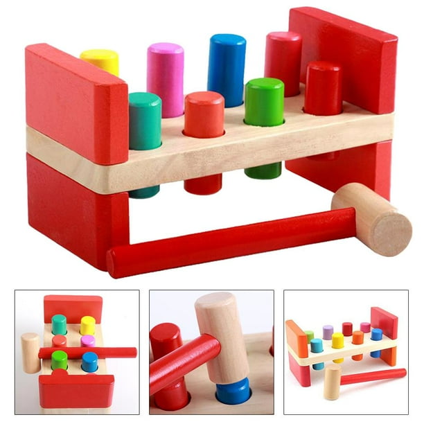  Banco de herramientas de juguete clásico, multicolor : Juguetes  y Juegos