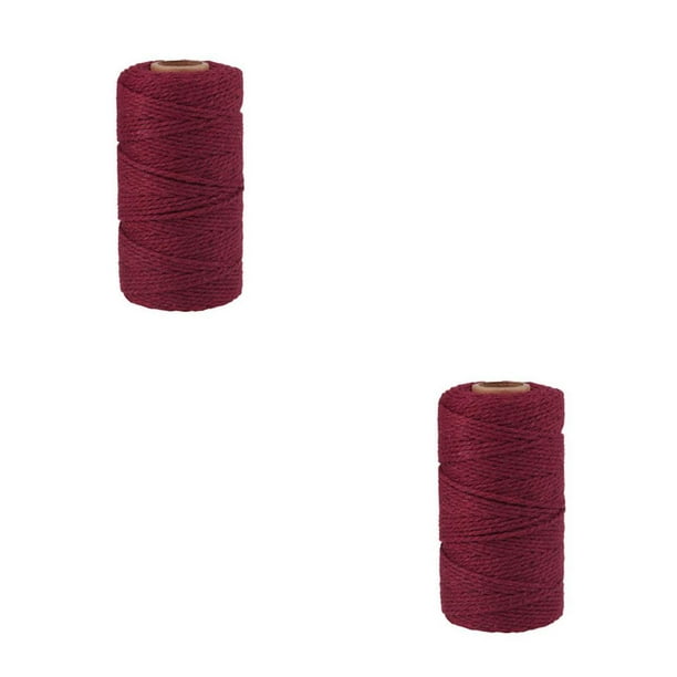 Matsuzay Cuerda de algodón de 91,5 m para manualidades, cuerda artesanal de  macramé, cuerda de hilo de algodón de Color sólido, Textiles para el vino  rojo 2piezas Matsuzay CBP112085
