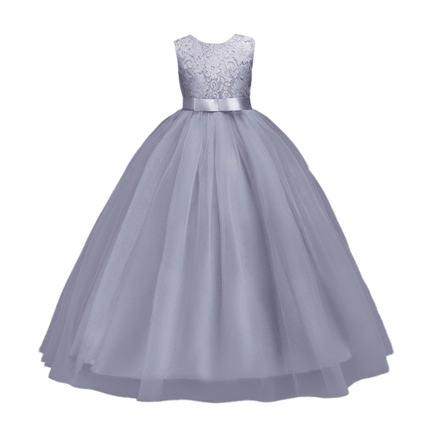 Vestidos de niña 2023 Vestido largo formal gris de dama de honor Vestidos  infantiles para niñas Niños Elegante fiesta Vestido de novia Vestidos de