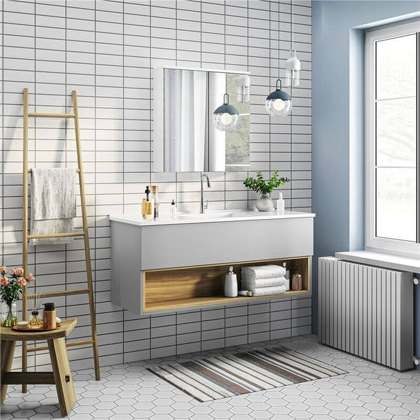 HIZLJJ Armario de baño montado en la pared, espejo de baño, armario de  almacenamiento para baño, dormitorio, sala de estar o cocina (color  plateado