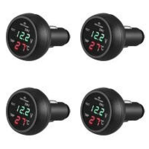 Voltmetro Digitale Auto 3 In 1 Con Termometro E Caricatore USB 12/24V - Display LED Rosso/Blu