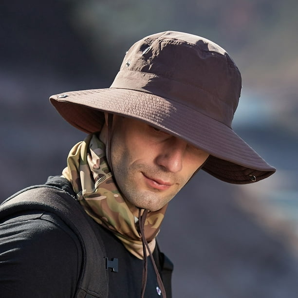Men Women Wide Brim Sun Hat Breathable Bucket Cap Summer Fishing Uv  Protection