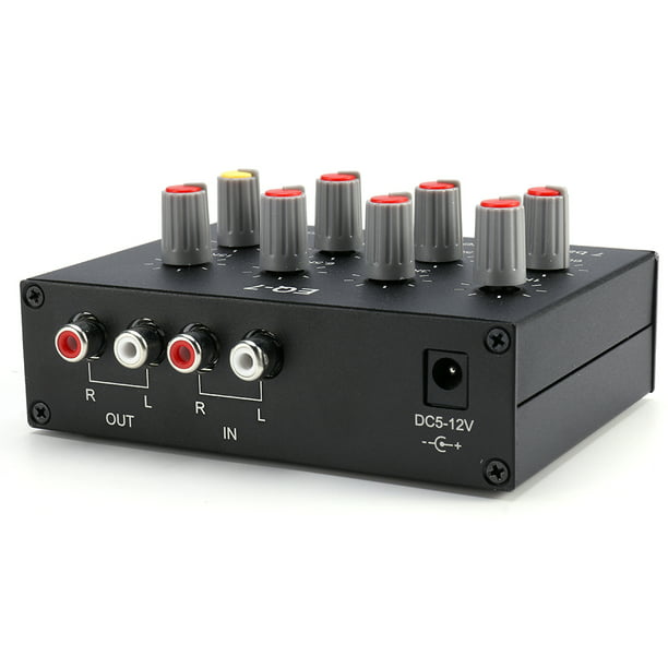 Comprar Ecualizador de sonido de 7 bandas Entrada de salida RCA Ajuste de  graves altos de 12 dB Ecualizador digital de doble canal