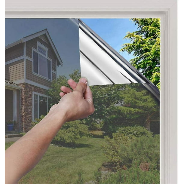 Película para ventana de privacidad Película adhesiva para ventana Efecto  espejo unidireccional Papel de espejo resistente al calor Lámina de espejo  opaca unidireccional Protección solar anti UV YONGSHENG 8390605556821