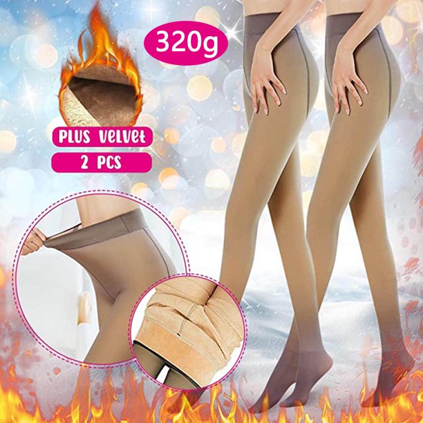 Medias Termicas Mujer Leggins Afelpados Transparentes 2pcs