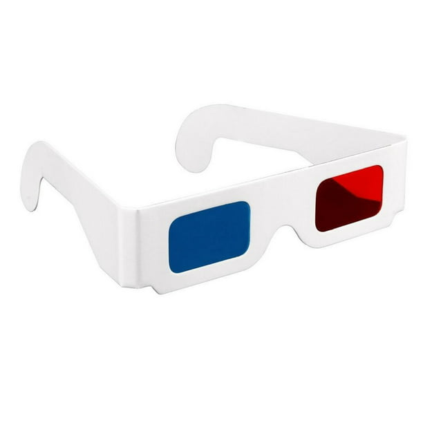 50 piezas de gafas de cartón 3D tarjeta blanca de anaglifo rojo y cian  TFixol Gafas 3D