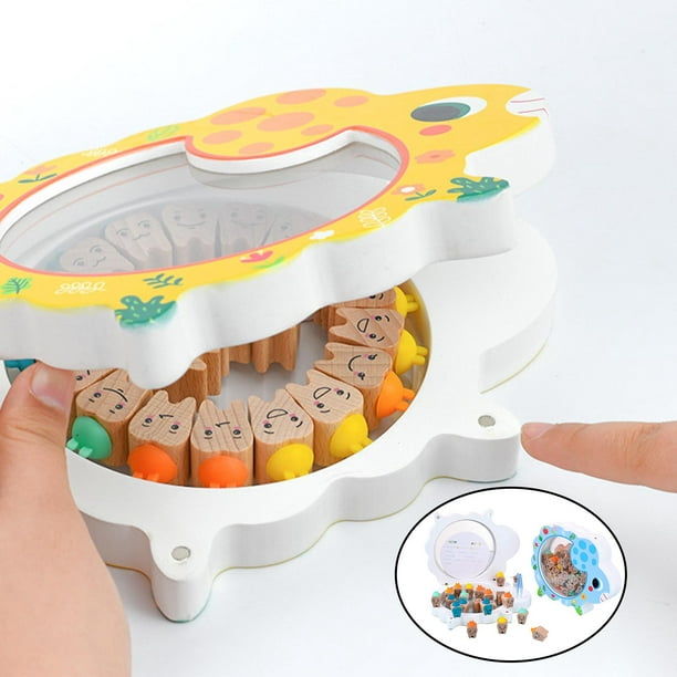 Caja de hada de los dientes para bebé, caja de del primer diente para niños,  soporte de madera para dientes y Oveja azul Zulema organizador de dientes  de leche