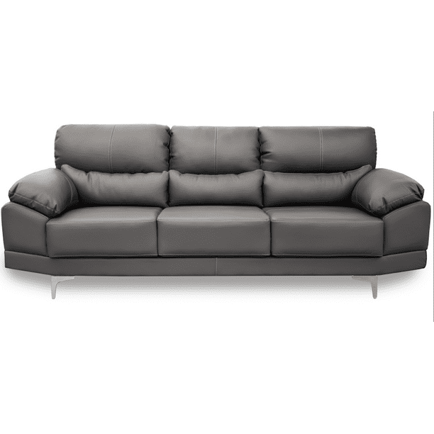 Sofá de Piel Genuina Lisboa Confortopiel Gris Oxford, 3 Plazas Bodega