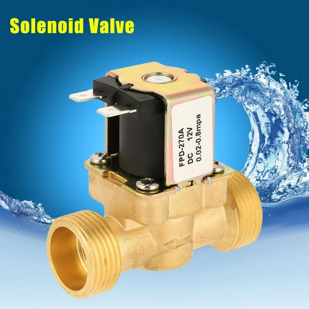 Válvula electromagnética del agua, 1/2 válvula magnética eléctrica  normalmente cerrada de cobre amarillo del solenoide de la CA 220V para el  control