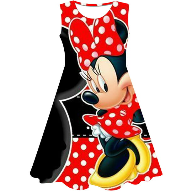 Niñas Cosplay traje de dibujos animados Minnie Mouse vestido niños verano Minnie Mouse niños fiesta de cumpleaños 3D ropa 5T Gao Jinjia LED | Walmart en línea