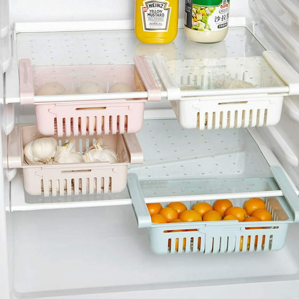 Cajón del refrigerador, Estante de almacenamiento ajustable Organizador del  compartimento del refrigerador, Organizador del cajón del refrigerador  extraíble Organizador del refrigerador (2 piezas) Zhivalor MZQ-0045-1