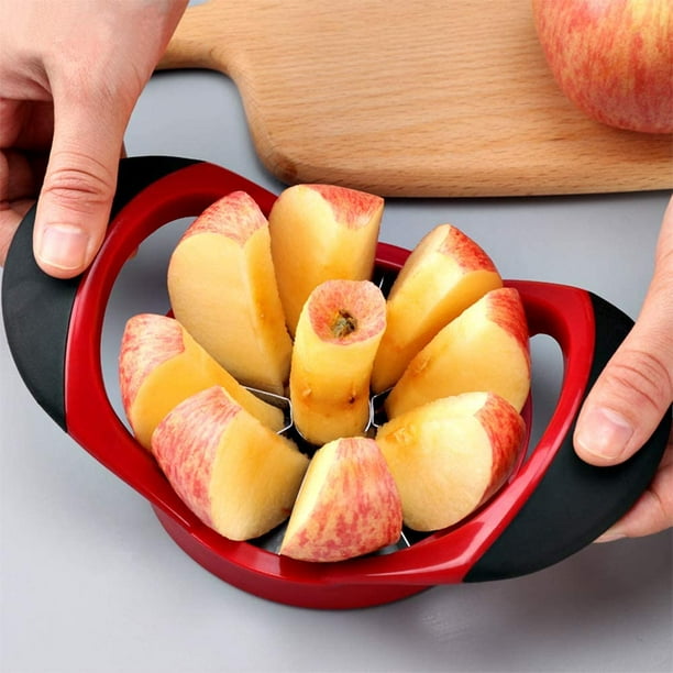 Cortador de manzana, [tamaño grande] Cortador de manzana resistente de 8  hojas con pelador, descorazonador y rebanador de manzana, hoja ultra  afilada