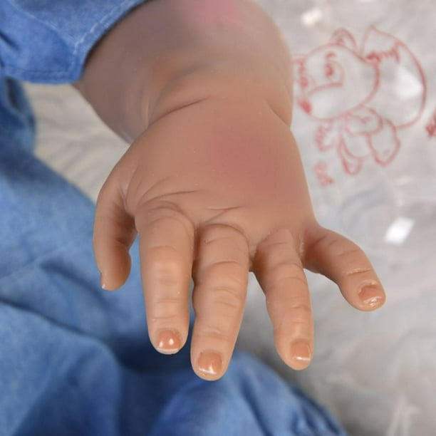 Muñeco de niño relleno bebé recién nacido de goma suave recién nacido en  ropa blanca Yotijar Simulation Boy Doll