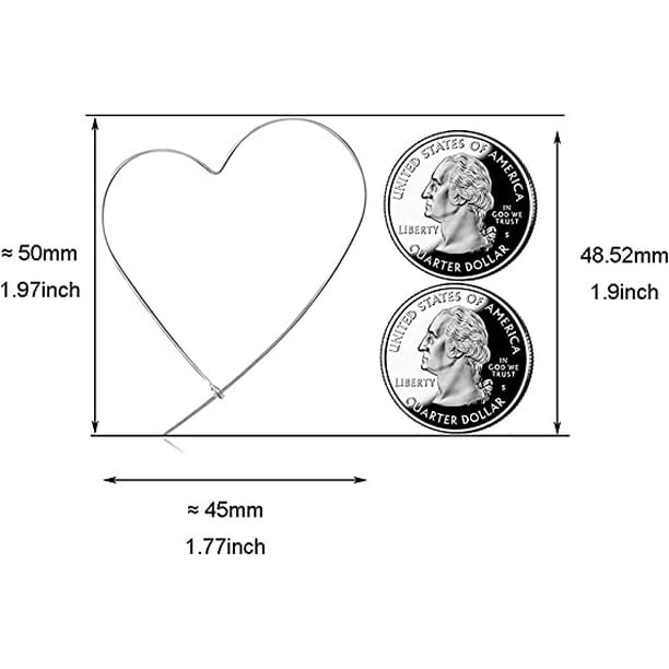 Pendientes de plata de ley 925 con forma de aro grandes finos.