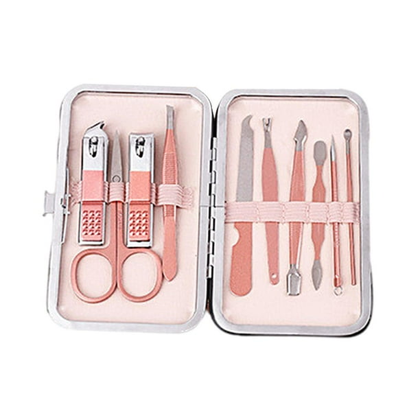 Set Higiene 10 Piezas Cuidado Manicure Bebe Multifuncional Set Bebes Rosa