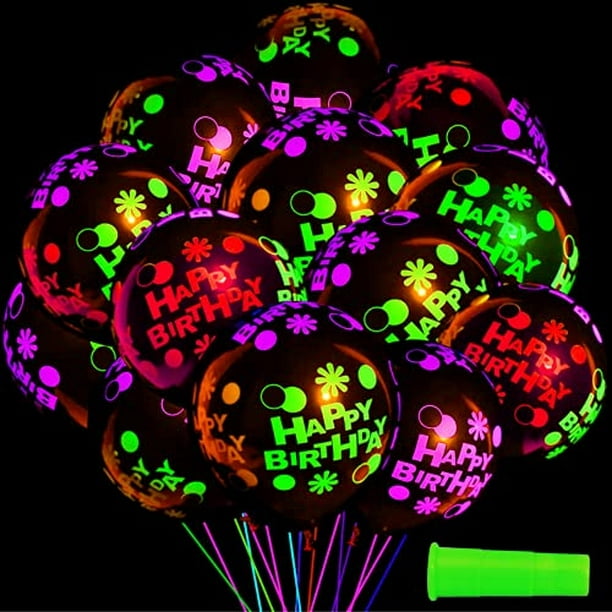 Neon Party!!! Así Brillan nuestros globos neón @gemarballoons