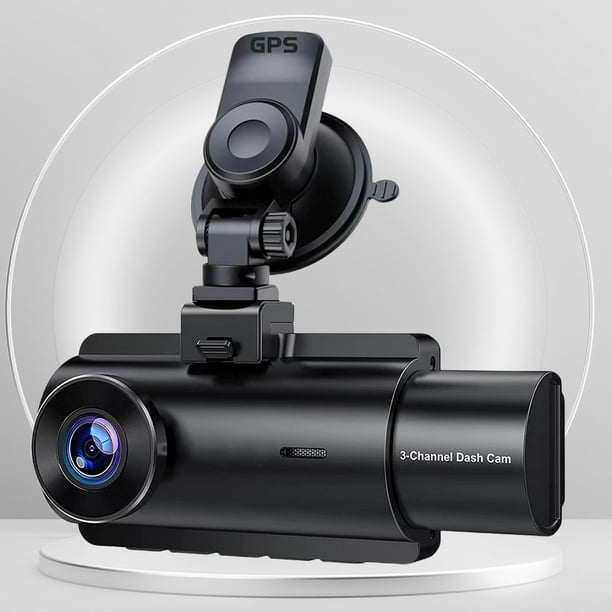 Cámara De Tablero Cámara de vídeo auto del coche DVR HD 1080P de 3 lentes  detección de movimiento granangular de 170 grados Ndcxsfigh Accesorios para