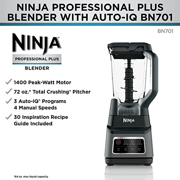 NINJA Licuadora Personal Nutri Pro Auto-IQ con 2 vasos BN400  Reacondicionado Ninja BN400