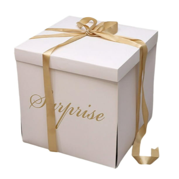 Caja sorpresa de regalo dulce para fiesta de cumpleaños de boda, cajas de  embalaje de recuerdo, caja de almacenamiento de compromiso, hogar,  Almacenamiento y organización del hogar cinta dorada Matsuzay HA081335-01