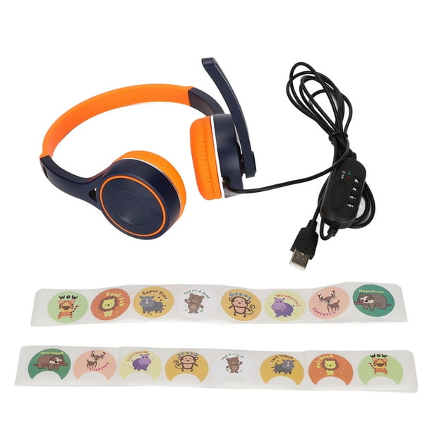 Auriculares para niños, auriculares profesionales con USB para colocar  sobre la oreja, para viajes, avión al aire libre, 1,8 m/5,9 pies