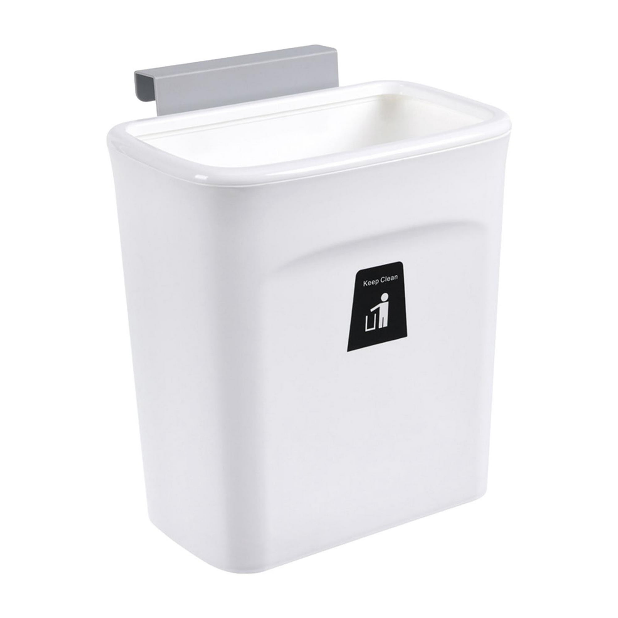 Rubbermaid Cubo de basura pequeño para cocina, baño, cesta de basura debajo  del fregadero, plástico, blanco, 9 galones, 1 unidad (paquete de 1)