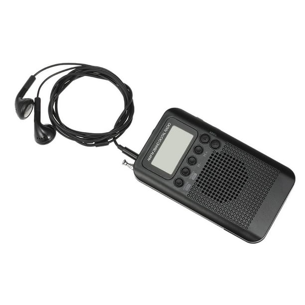 Mini radio FM digital, portátil pequeña radio reproductor estéreo de alta  sensibilidad con cordón y auricular