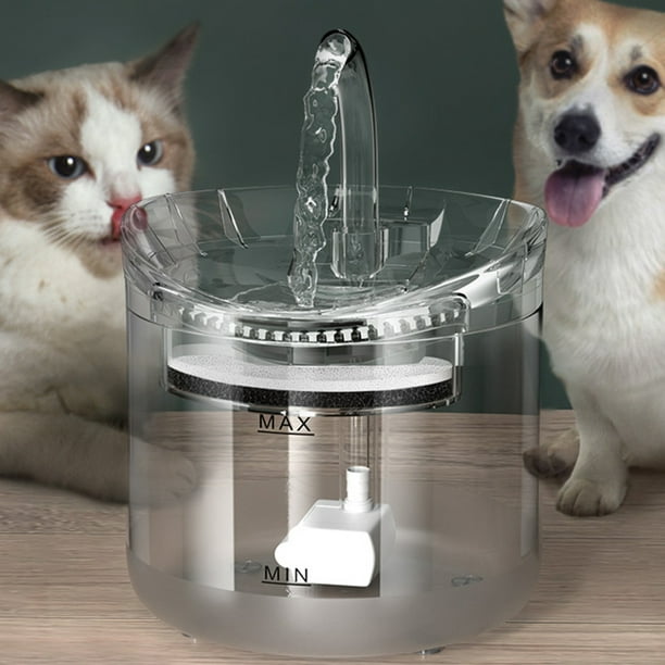  Fuente de agua para mascotas, dispensador de agua para perros,  filtro automático, bomba ultrasilenciosa, 74 oz/2.2 L para gatos, perros,  múltiples mascotas, edición de inicio, sin enchufe, línea USB : Productos