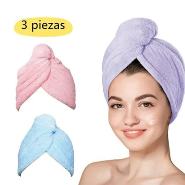 Paquete de 3 toallas para secar el cabello, toalla para el