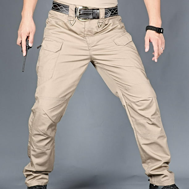 Pantalones De Cargo Chándal Ajustados Para Hombres Gimnasio Moda  Multibolsillos