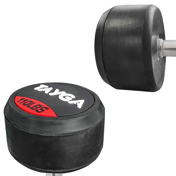 Set Kit Pesas Barra Mancuernas Discos 50kg 110lb Estuche Gym Color Negro