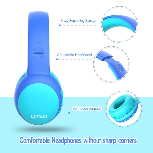 gorsun Auriculares Bluetooth para niños con micrófono, auriculares  inalámbricos para niños con volumen de 85 dB de protección auditiva  limitada