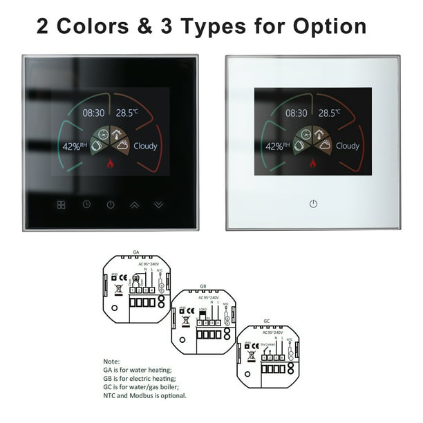 Termostato Controlador de temperatura del termostato inteligente WiFi  Control táctil programable sem Irfora Termostato