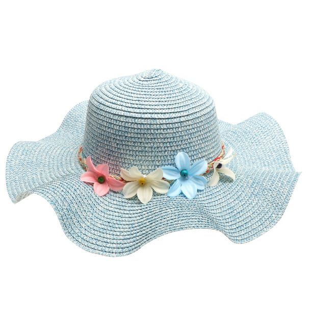 Sombrero para el sol flexible de playa para mujer, gorra plegable con ,  decoración de flores de paja Salvador Gorra Derby para mujer