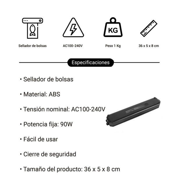 Máquina de Sellado al Vacío para Alimentos, Selladora de Bolsas por Lumax  ML-7016