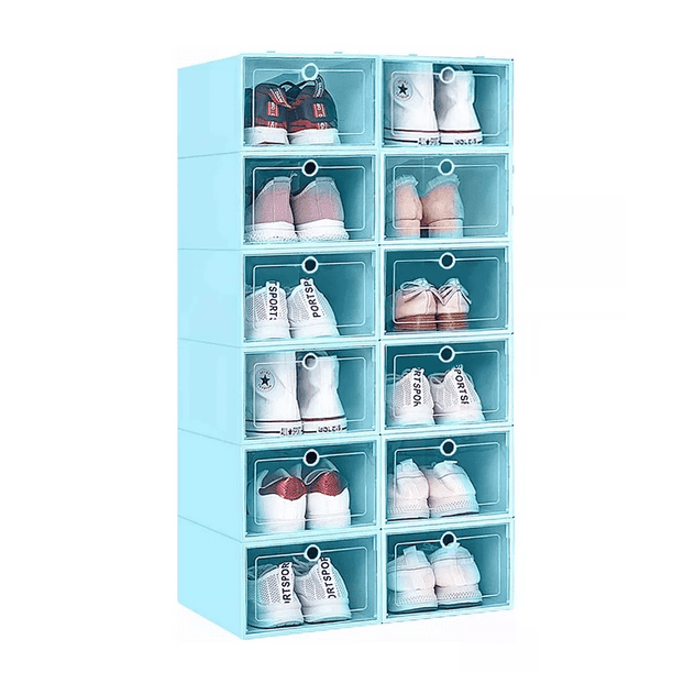  YQFZ Zapatero de plástico, apilable, multicapa, para el hogar,  colección de zapatos, Carolina (color azul): Hogar y Cocina