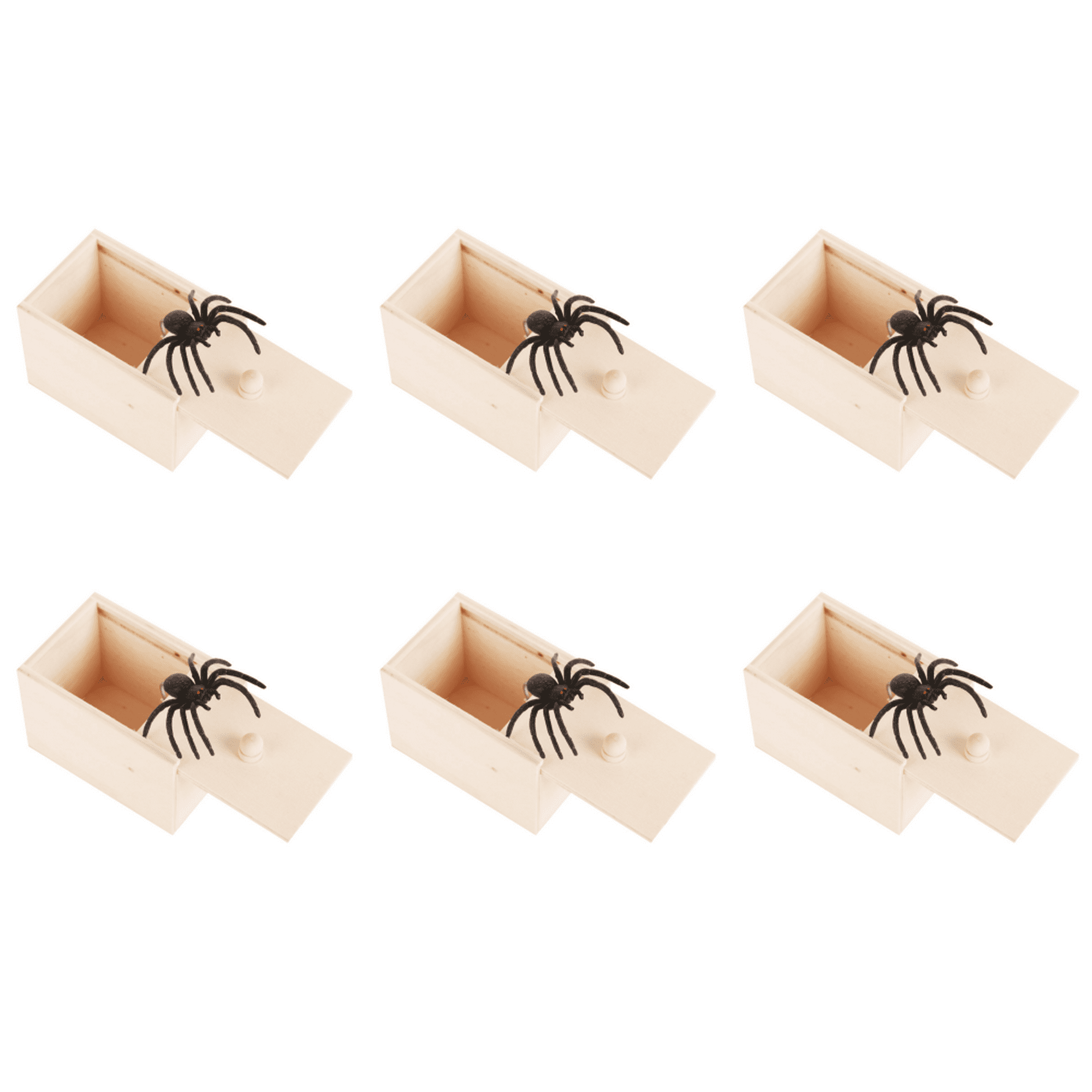 2 Cajas De Broma Con Araña Saltarina – De Madera, Realista, Para Asustar En Halloween, Navidad O Día De Los Inocentes