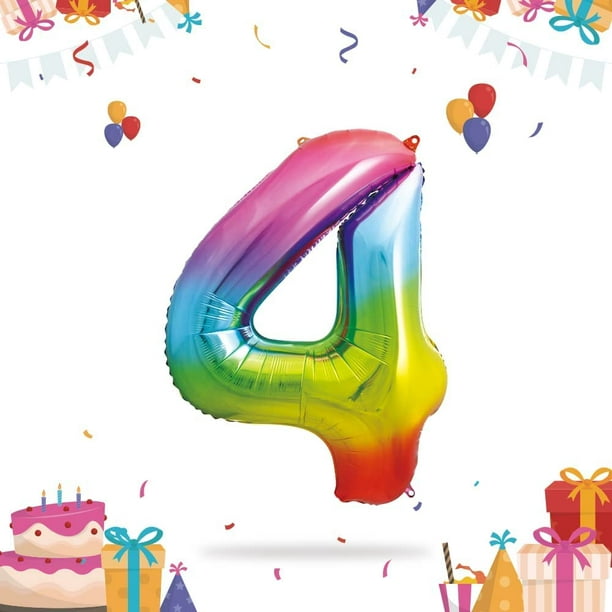 Globos Cumpleaños 3 Años Colores - Grande Número 3 Globo Número 3 - Globos  Decoración Feliz Cumpleaños Fiesta Cumpleaños Años Vuela Gracias Al Helio 3